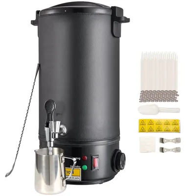Image de Kit de fabrication de bougies VEVOR Fondeur de cire électrique commercial 10 L, 1100 W Fondeur de cire Machine de fabrication de bougies, Kit de fabrication de bougies DIY, y compris mèches, pot à bougie, cuillère