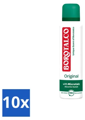 Produktbild von 10 x Borotalco Deodorant Spray Original Active Crystal Talc 150 ml - Vorteilspackung - 10 Stücke