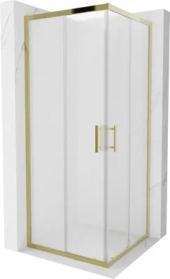 Zdjęcie produktu dla Mexen Rio kabina prysznicowa kwadratowa 80 x 80 cm, szron, złota - 860-080-080-50-30