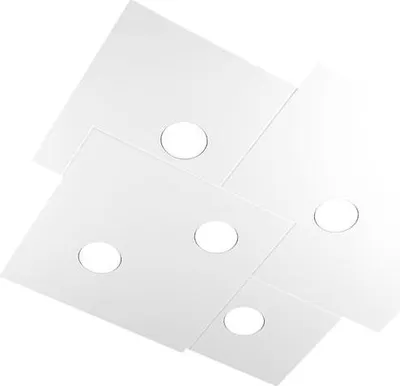 Zdjęcie produktu dla Lampa sufitowa kwadratowa Toplight 5-punktowa Plate z gniazdem GX53, biała struktura, nowoczesny design 73x67x3cm