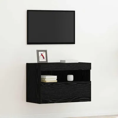 Zdjęcie produktu dla Maison Exclusive - Szafka pod telewizor, 60 x 30 x 40 cm, kolor czarny, imitacja dębu