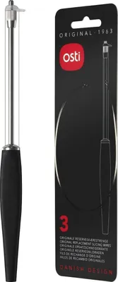 Produktbild von Osti 322+002 Käseschneider + 3 Ersatzschneiddrähte, Kunststoff / Edelstahl, schwarz (1 Set)