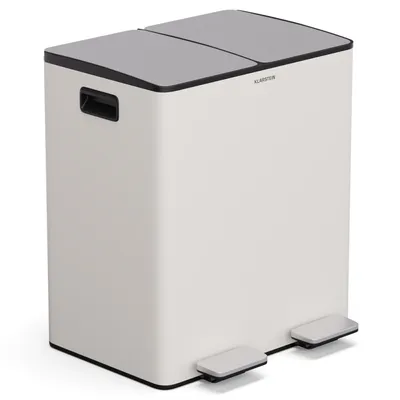 Produktbild von Klarstein EcoVista Mülleimer - 40L Abfalleimer mit 2 Fächern & 3L Komposteimer, Soft-Close, Edelstahl, Küchen-Abfalleimer, Mülltrennsystem
