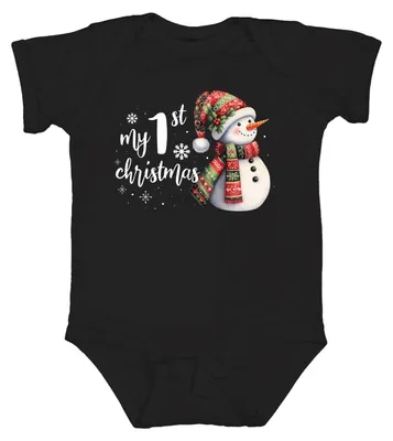 Productafbeelding van Mijn eerste kerst - eerste kerstcadeau. Kerstpakje voor baby, zwart, maat 18/24
