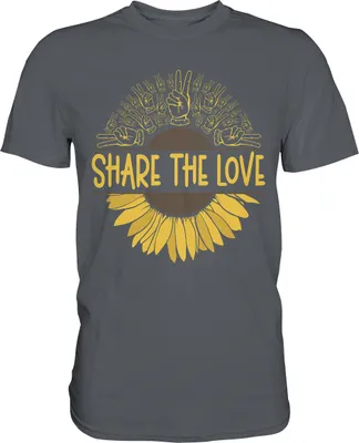 Produktbild von Frieden Liebe Sonnenblumen T-Shirt Garten Motiv Gärtner Geschenk – Dark Grey / 3XL