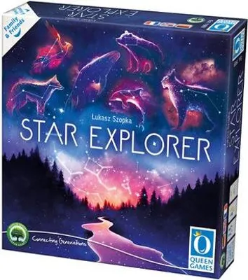 Produktbild von QUEEN GAMES, Star Explorer - Family & Friends, Strategiespiel, Entdecke den nächtlichen Sternenhimmel, Für 1–4 Spieler ab 8 Jahren