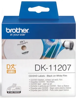 Image de Brother DK11207 Brother étiquettes CD/DVD film 100 pcs/rouleau 58 mm DK-11207