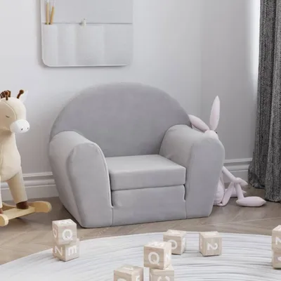 Produktbild von "im Angebot" Schlafsofa für Kinder Hellgrau Weich Plüsch - Kindersofas CC16395