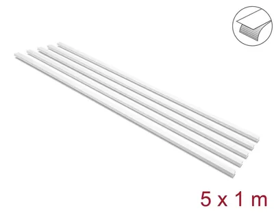 Imagen del producto de Canalón autoadhesivo de 20x10 mm con tapa deslizante, paquete de 5 unidades, color blanco