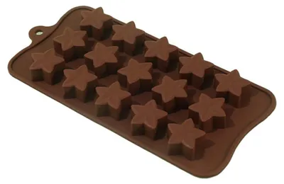 Silikon-Sternform 15 Mulden für Schokolade, 22x10,5 cm