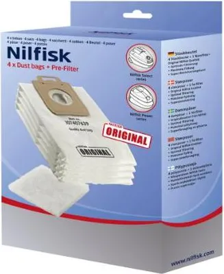 Produktbild von Nilfisk 128389187, Staubbeutel, Weiß, 4 Stück(e), 4 Stück(e)