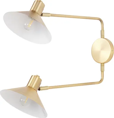 Zdjęcie produktu dla BELIANI Lampa ścienna złota metalowa stalowa kinkiet 2-punktowa regulowana ramie oświetlenie światło nowoczesna industrialna salon sypialnia