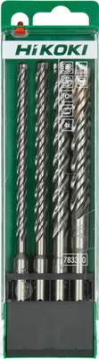 Produktbild von HiKOKI VHM-Hammerbohrerset SDS-plus 4-Schneider (4-tlg.), 6/8/10/12 x 165 mm