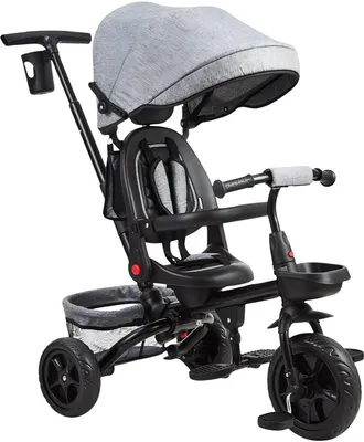 Productafbeelding van Driewieler voor kinderen, 6-in-1, met duwstang – Opvouwbaar kinderfietsje met verstelbare zitting, zonnekap en 360° draaifunctie, geschikt voor kinderen van 10 maanden tot 5 jaar