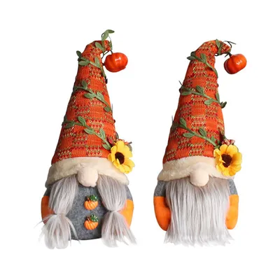 Produktbild von Herbst Wichtel Dekoration, 2 Stück Handgemachte Erntedankfest Gesichtslose Puppe Zwerg , für Thanksgiving Halloween Party Supplies Home Decor