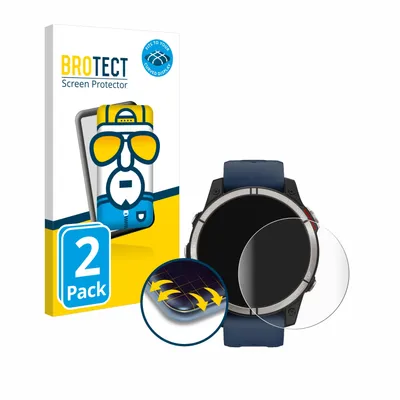 Produktbild von 2x BROTECT Fullscreen Schutzfolie für Garmin quatix 7 Displayschutz Folie Fullcover Klar Transparent