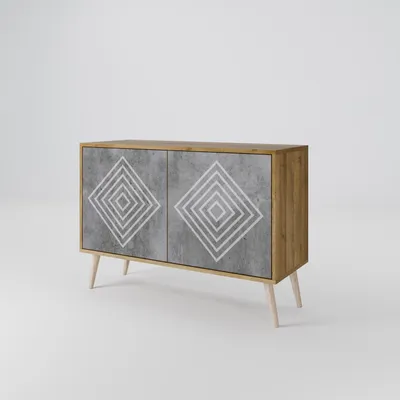 Immagine prodotto di HEALANCY Cassettiera con ante stampate - Credenza - Armadio - Cassettone - Credenza - Rovere Riva