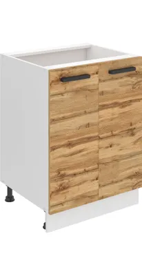 Immagine prodotto di Base da cucina Belini, base da cucina larga 60 cm. SD2 Base per cucina senza piano di lavoro. Mobile da cucina a 2 ante, rovere Wotan