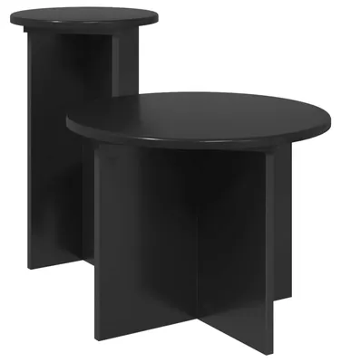 Produktbild von Beistelltisch-Set 2 pcs Schwarze Eiche Holzwerkstoff