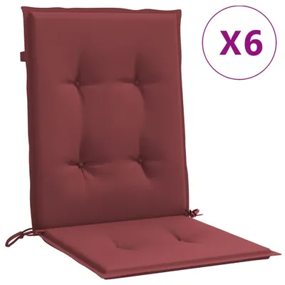 Obrázek produktu pro vidaXL Nízké opěrné polštáře 6 ks. Melanžová vínově červená látka 100x50x4 cm
