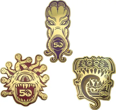 Obrázok produktu pre Zestaw Odznak Dungeons & Dragons 50-lecie - Beholder, Mind Flayer, Mimic