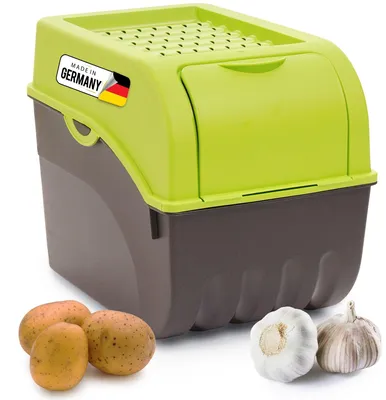 Produktbild von Novaliv 1x Groß 9l Kartoffelhorde grün Kartoffelbehälter Kartoffelbeutel Kartoffeleimer Kartoffeldose
