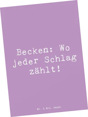 Produktbild von Mr. & Mrs. Panda Postkarte Spruch Becken - Lavendeltraum - Geschenk, Musikinstrument, Leidenschaft, Musiker, Postkarten, bildkarte, Lernen, Schlaginstrument, Timing