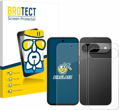 Produktbild von BROTECT Schutzglas für Google Pixel 9 (Display+Rückseite) Schutzfolie Panzer Folie Glas Display Schutz klar