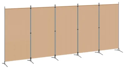 Image de Paravent 5 panneaux Beige 433 x 180 cm Tissu