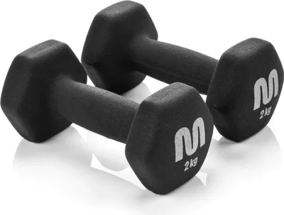 Produktbild von Meteor Hantel-Set 2x2 kg Gusseisen PVC Kurzhanteln Hexagon Hanteln Fitness