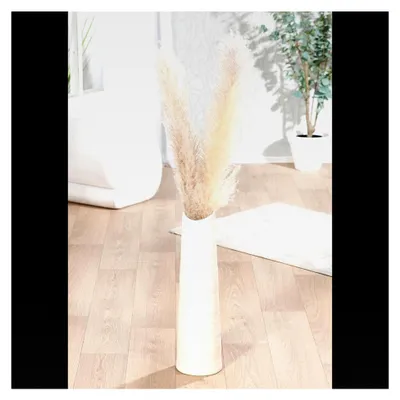 Produktbild von Bodenvase Morsum - Keramik - konisch - Creme matt - Höhe 56 cm x Ø 16 cm - mit Filzgleiter - Dekovase