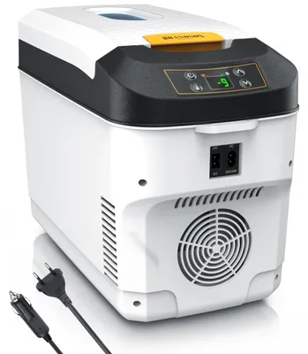 Produktbild von Brandson Elektrische Kühlbox 10 L,  Sichtfensterdeckel, Kühlt & hält Warm, von bis zu -10 bis +65°C, 10 l, 230 V Netzspannung &12 V KFZ Auto Bordspannung