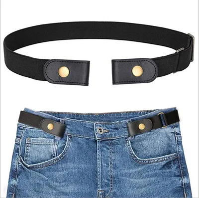 Produktbild von Stretchgürtel Damen Herren elastisch ohne Schnalle unsichtbar für Jeans und Hosen verstellbar Schwarz