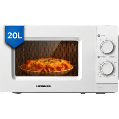 Image de Heinner HMW-MD20MWH, Plan de travail, Micro-ondes à poser, 20 l, 700 W, orientable, blanc