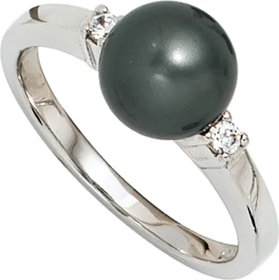 Produktbild von JOBO Damen Ring 925 Sterling Silber rhodiniert 2 Zirkonia Silberring Größe 52