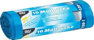 Image de Sacs poubelle STARPAK LDPE 120 litres bleu 10 sacs
