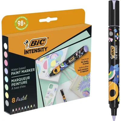 Productafbeelding van Bic Intensity Set: Acrylmarkeerstiften, pastelkleuren, waterbestendig, 8 stuks