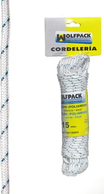 Obrázok produktu pre Biele/modré vysokopevnostné nylonové lano (15 m)