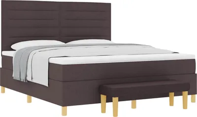 Obrázok produktu pre Posteľ s pružinovým rámom Tmavohnedá 200 x 180 cm látka