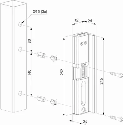 Produktbild von Elektro-Türöffner Locinox Modulec-SA Emissa (averse), für Außenschlösser, Aluminium