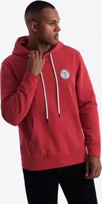 Produktbild von Ombre Clothing Herren-Kapuzenpullover mit Kapuze Jawo rot S