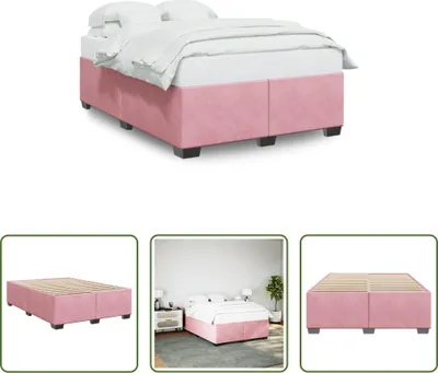 Produktbild von The Living Store Bettgestell Rosa 160x200 cm Samt