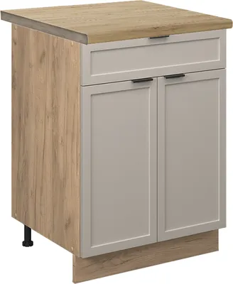Imagen del producto de Mueble bajo de cocina Vicco Fame-Line GrisBeige 60 cm con cajón, ET Roble, Model 50313