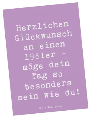 Produktbild von Mr. & Mrs. Panda Postkarte Spruch 1961 Geburtstag - Lavendeltraum - Geschenk, Happy Birthday, Grußkarte, Familie, Ansichtskarte, Alter, Ansichtskarten, Jahrgang, Jubiläum