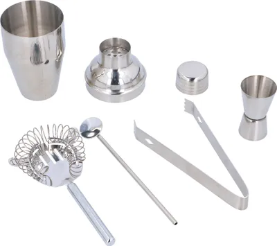 Produktbild von alpina Cocktail-Set - Cocktail-Shaker - im Geschenkkarton - 5-teilig - Edelstahl