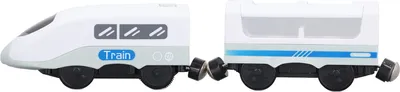 Produktbild von Magnetverbindungszug, batteriebetriebenes elektrisches Spielzeug mit Lokomotivwagen für Kinder, Kleinkinder, Altblau und Weiß