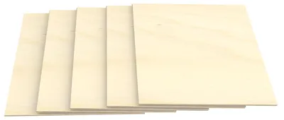 Obrázek produktu pro Dřevěná deska - Překližka - 148 x 210 mm - 5 mm - Berezová překližka - 5 ks