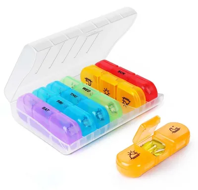 Obrázek produktu pro Krabička na tablety na 7 dní s 3 přihrádkami, bez BPA, přenosná