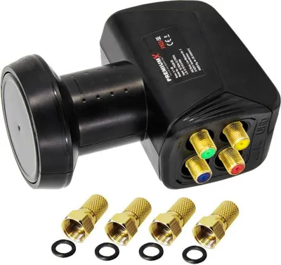 Produktbild von PremiumX LNB Quad 0,1dB Direktanschluss von 4 Teilnehmern 4x F-Stecker