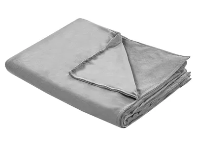 Zdjęcie produktu dla BELIANI Poszewka na kołdrę obciążeniową szara z poliestru 135 x 200 cm z zamkiem nowoczesny wygląd